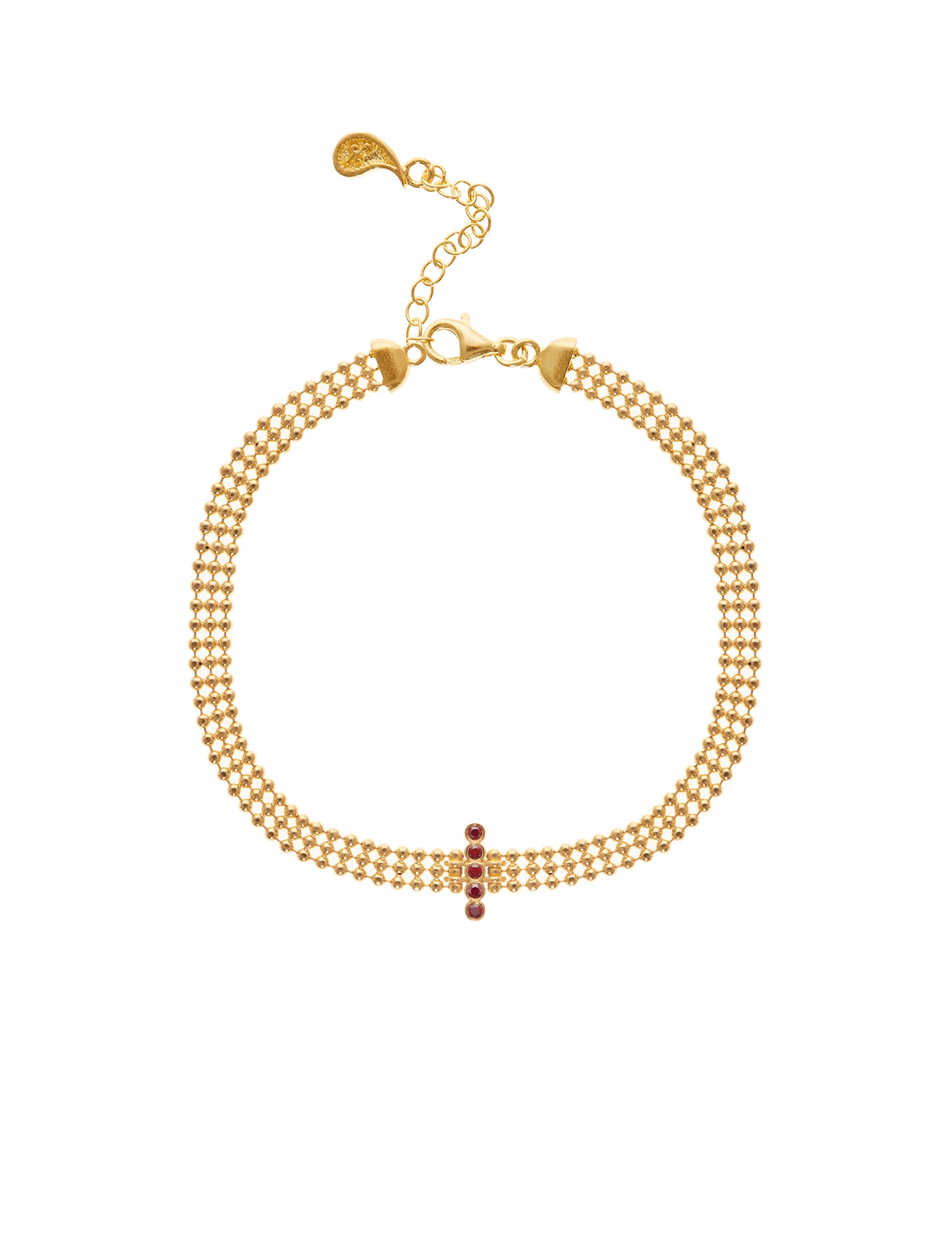 Cross Garnet Bracelet