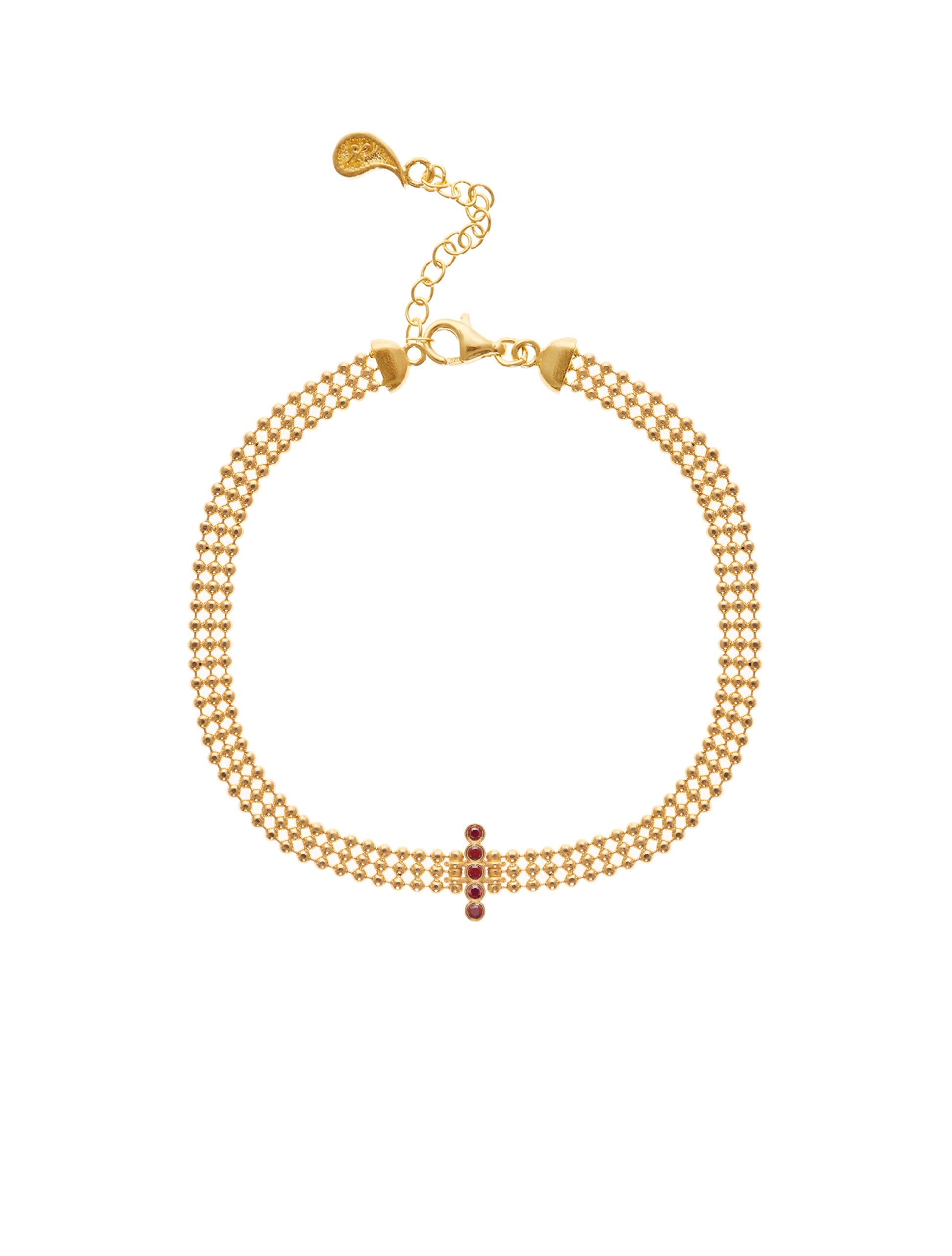 Cross Garnet Bracelet