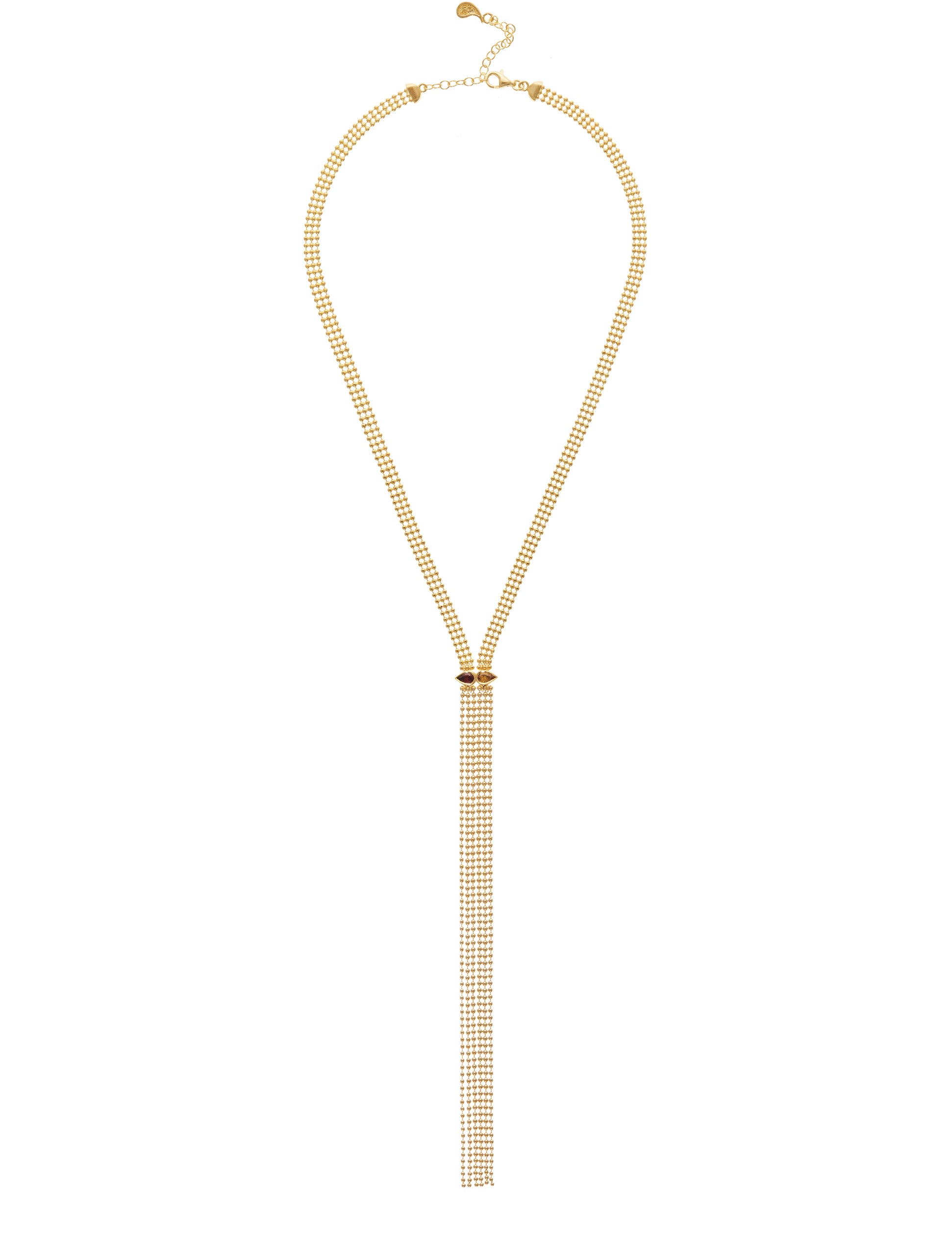 Cascade Lariat Garnet & Citrine