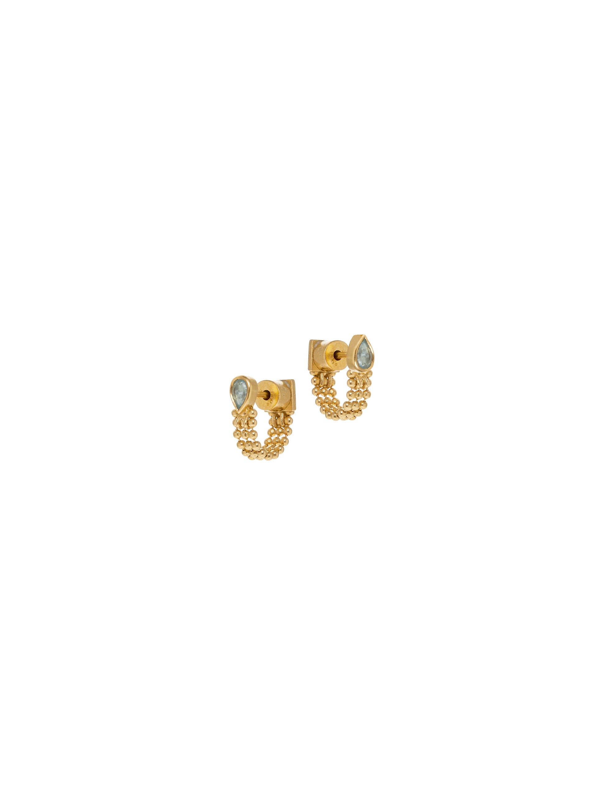 Blue Topaz Chain Hoops