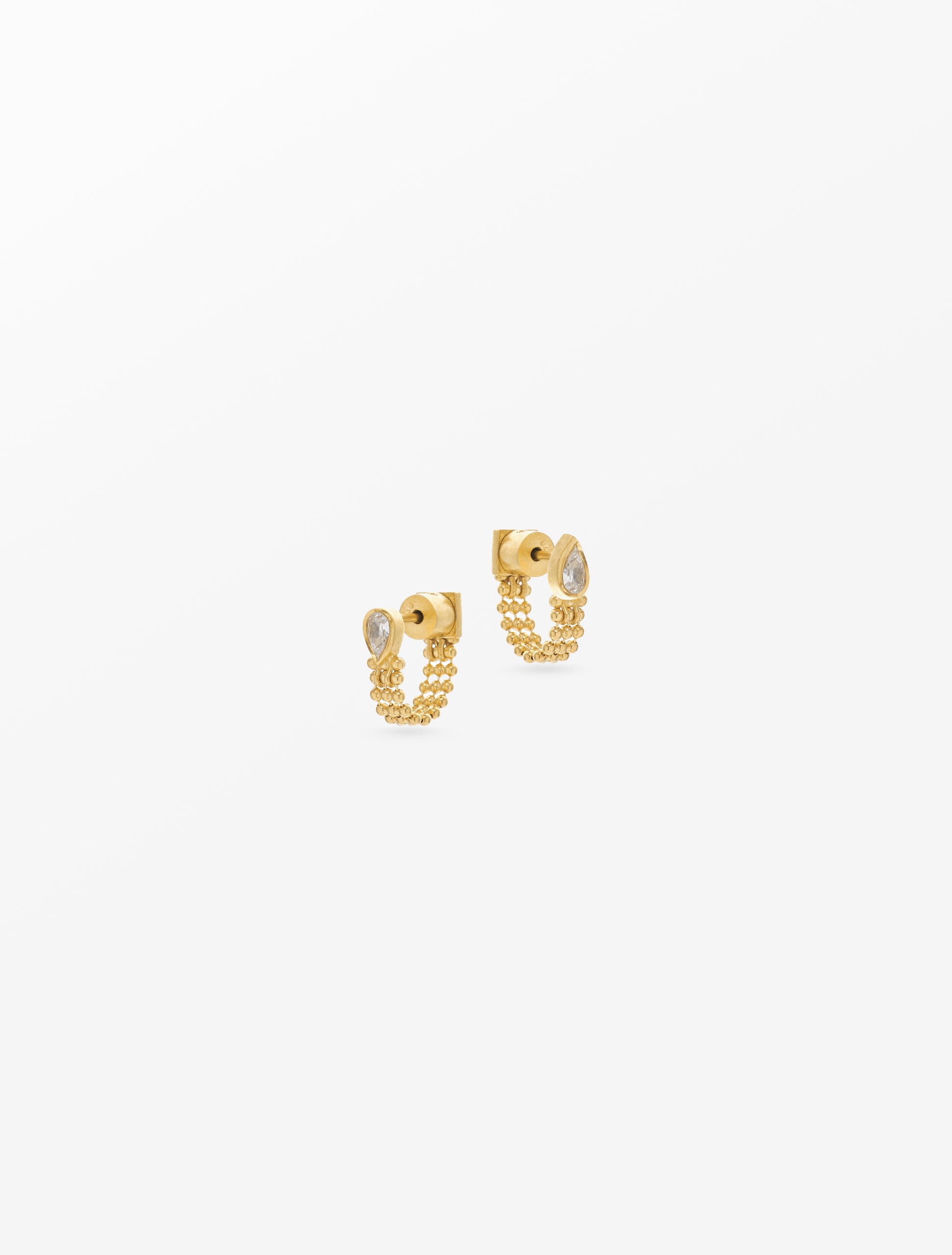 White Topaz Chain Hoops