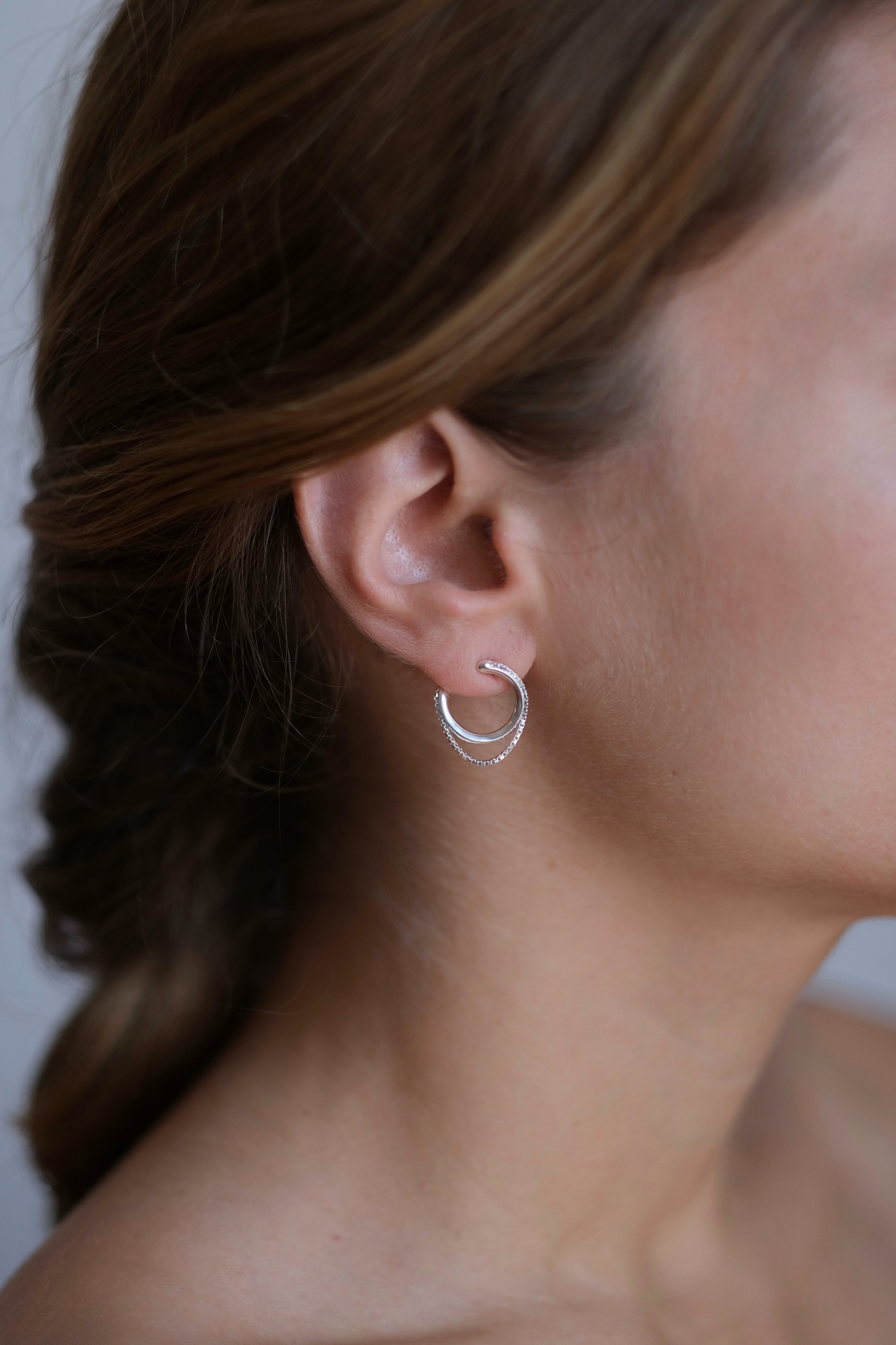 Bended Mini Hoops Silver