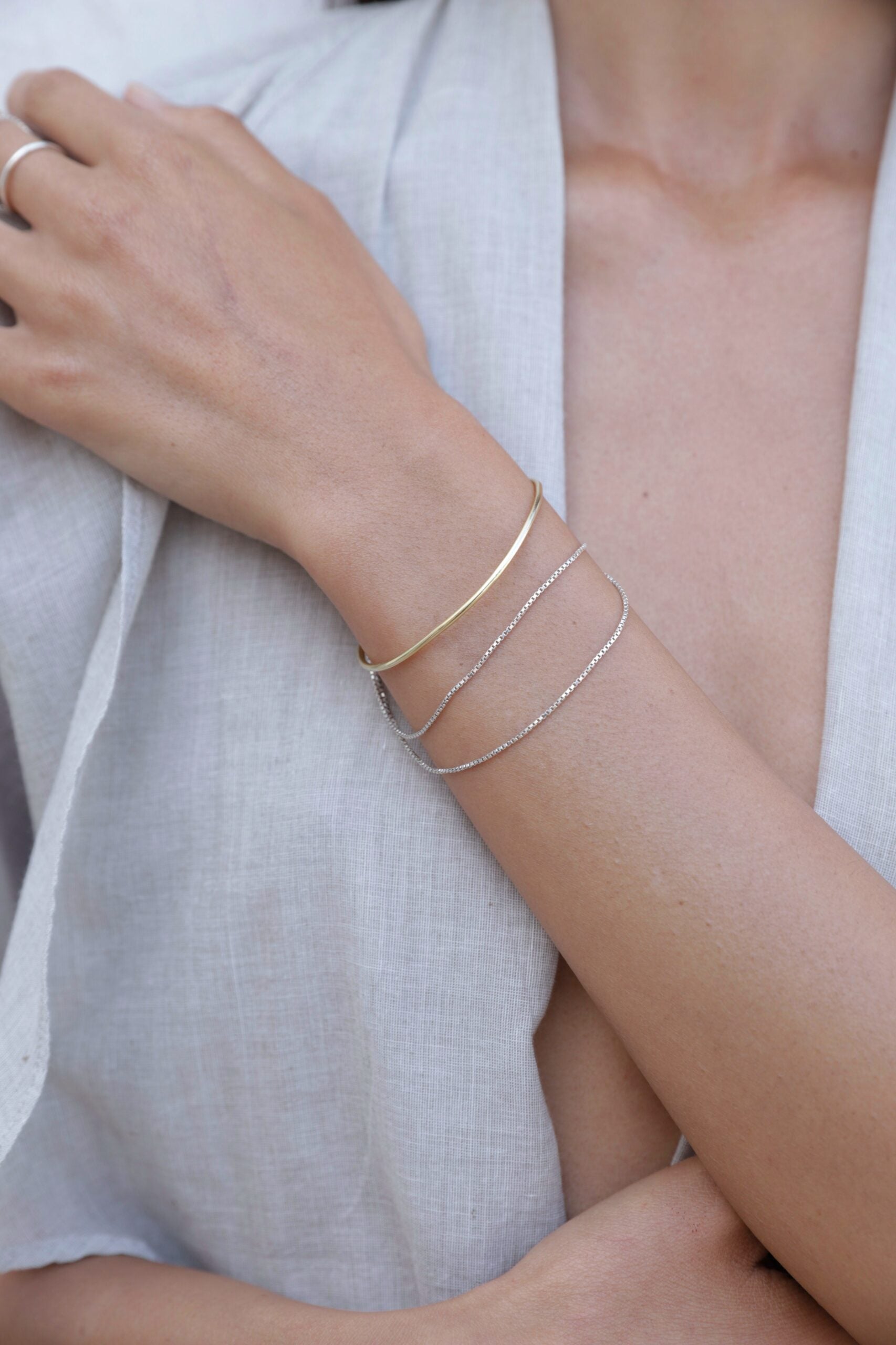 Wrist Band Mixed Metals
