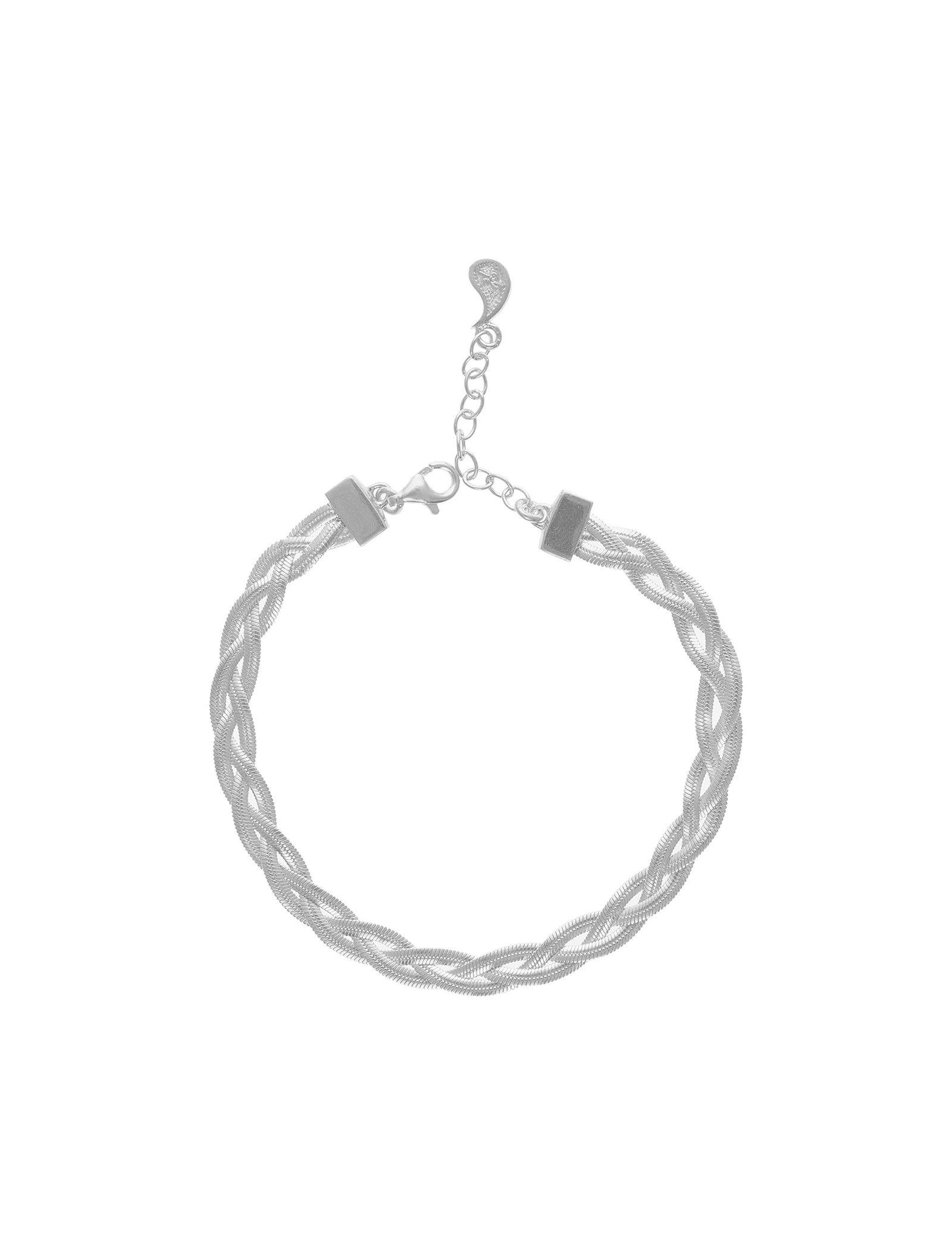 Liquid Braid Anklet Silver