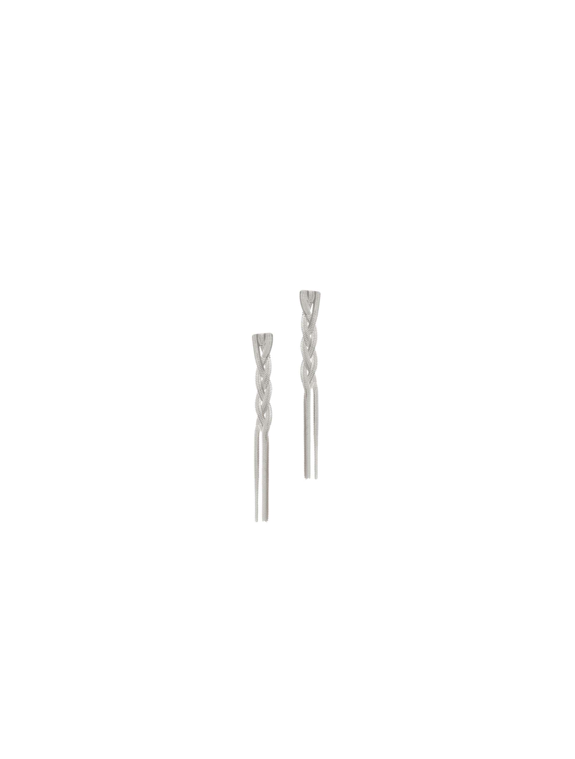 Fringe Earrings Short Silver