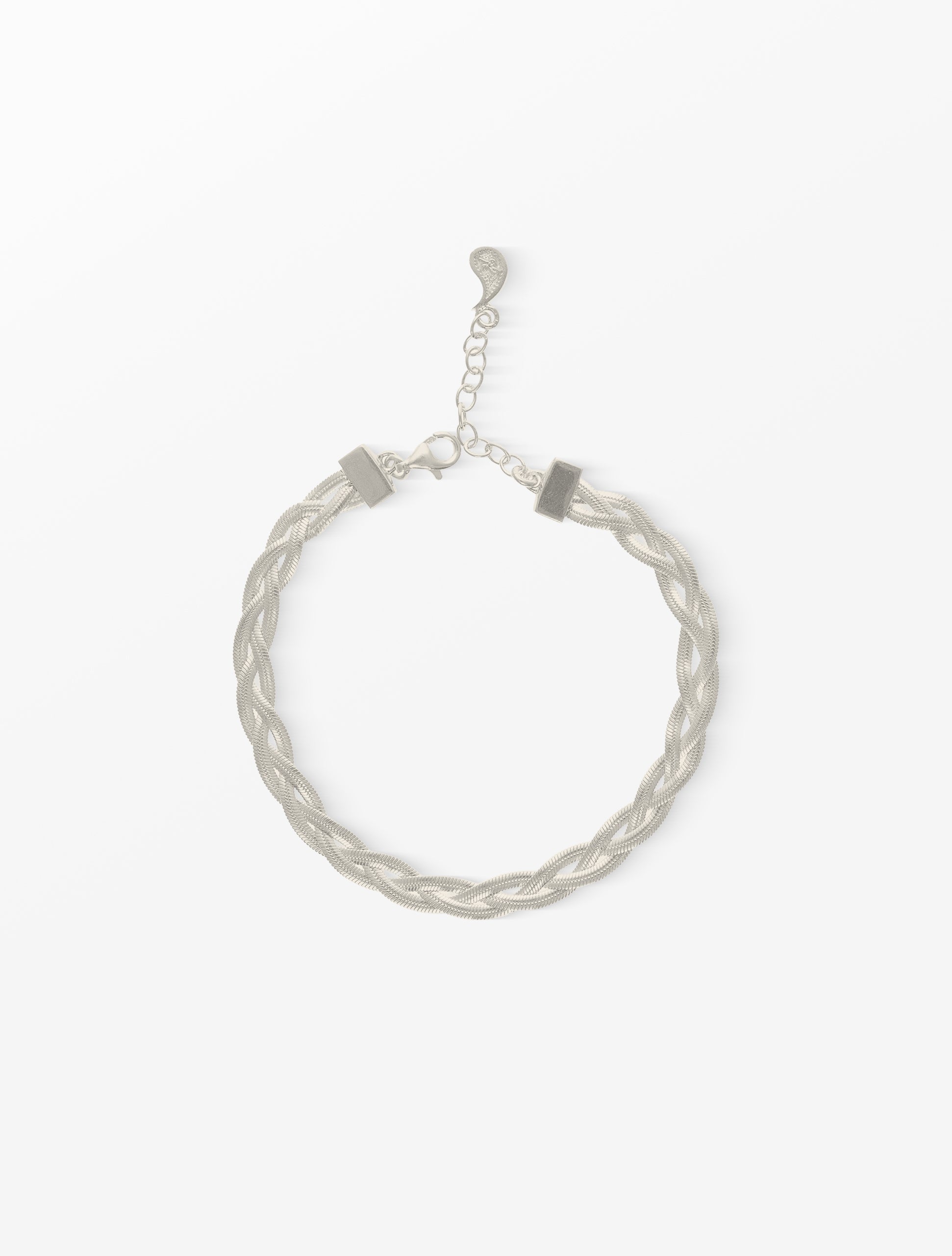Liquid Braid Anklet Silver