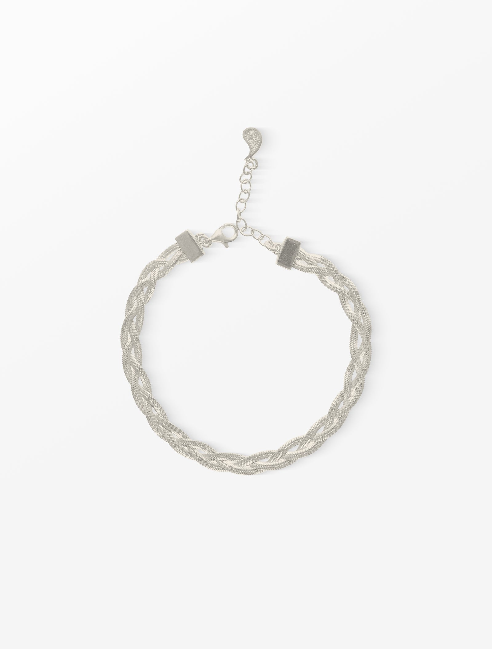 Liquid Braid Anklet Silver