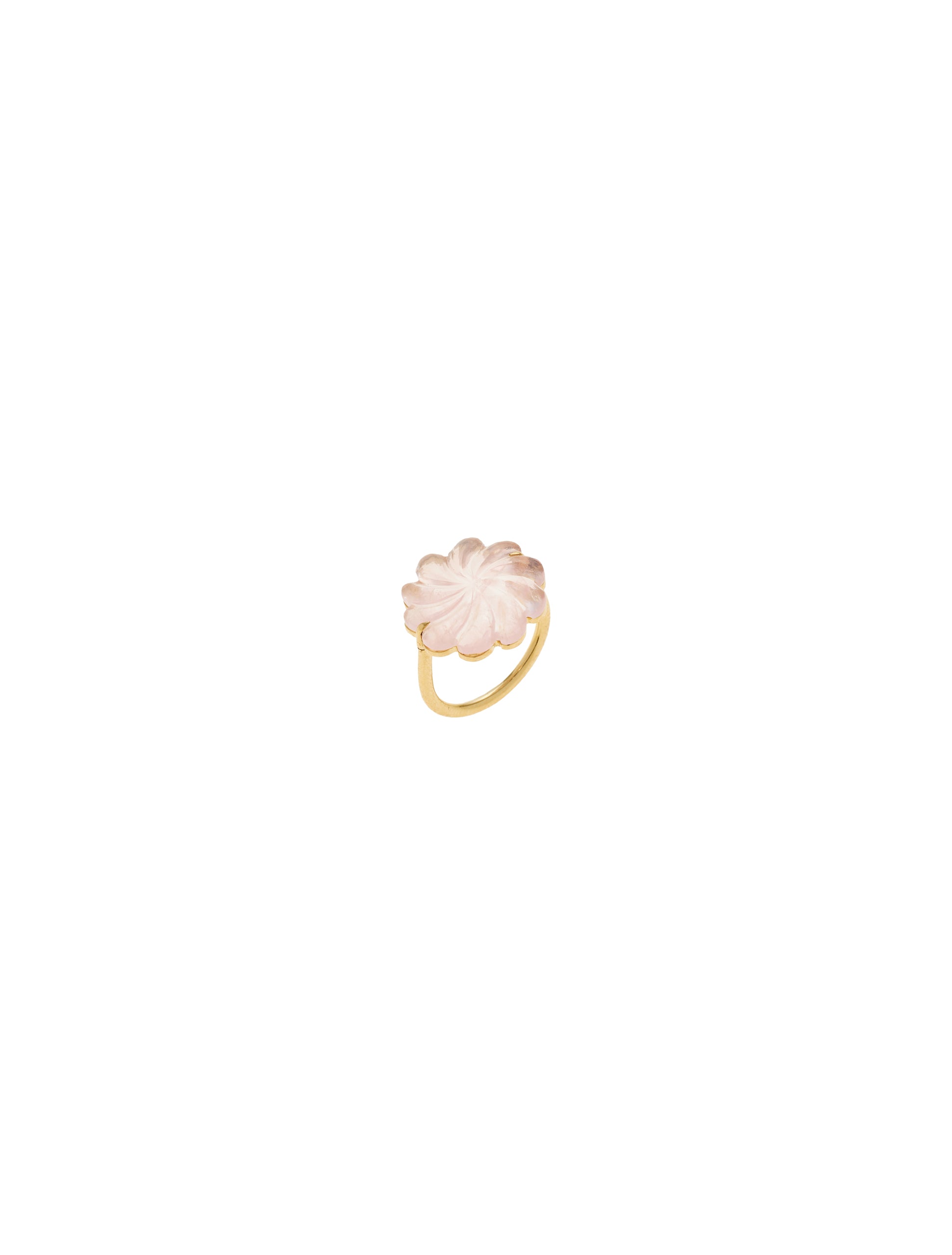 Sea Flower Ring Diamonds -  Rose Quartz