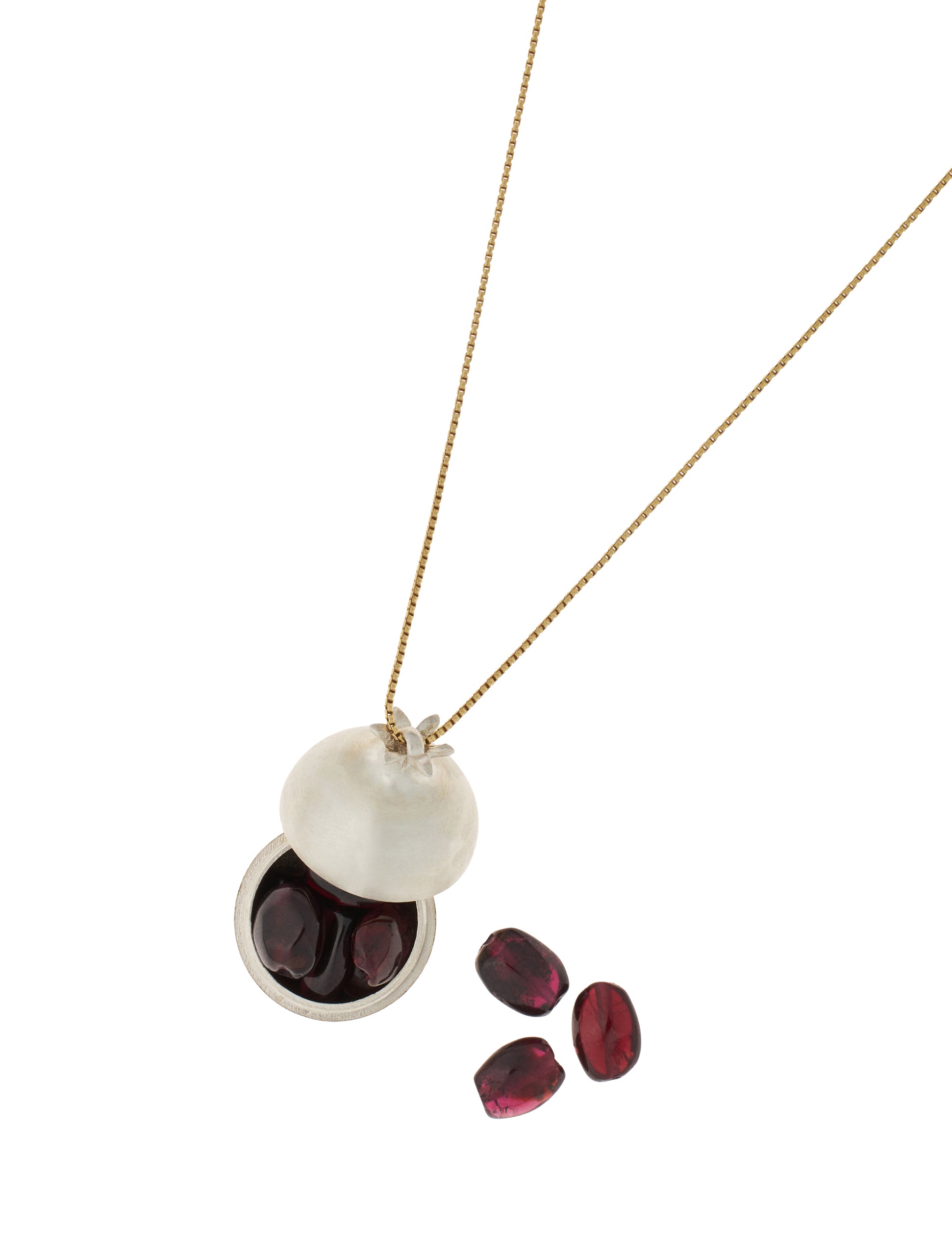 Pomegranate Pill Box Silver