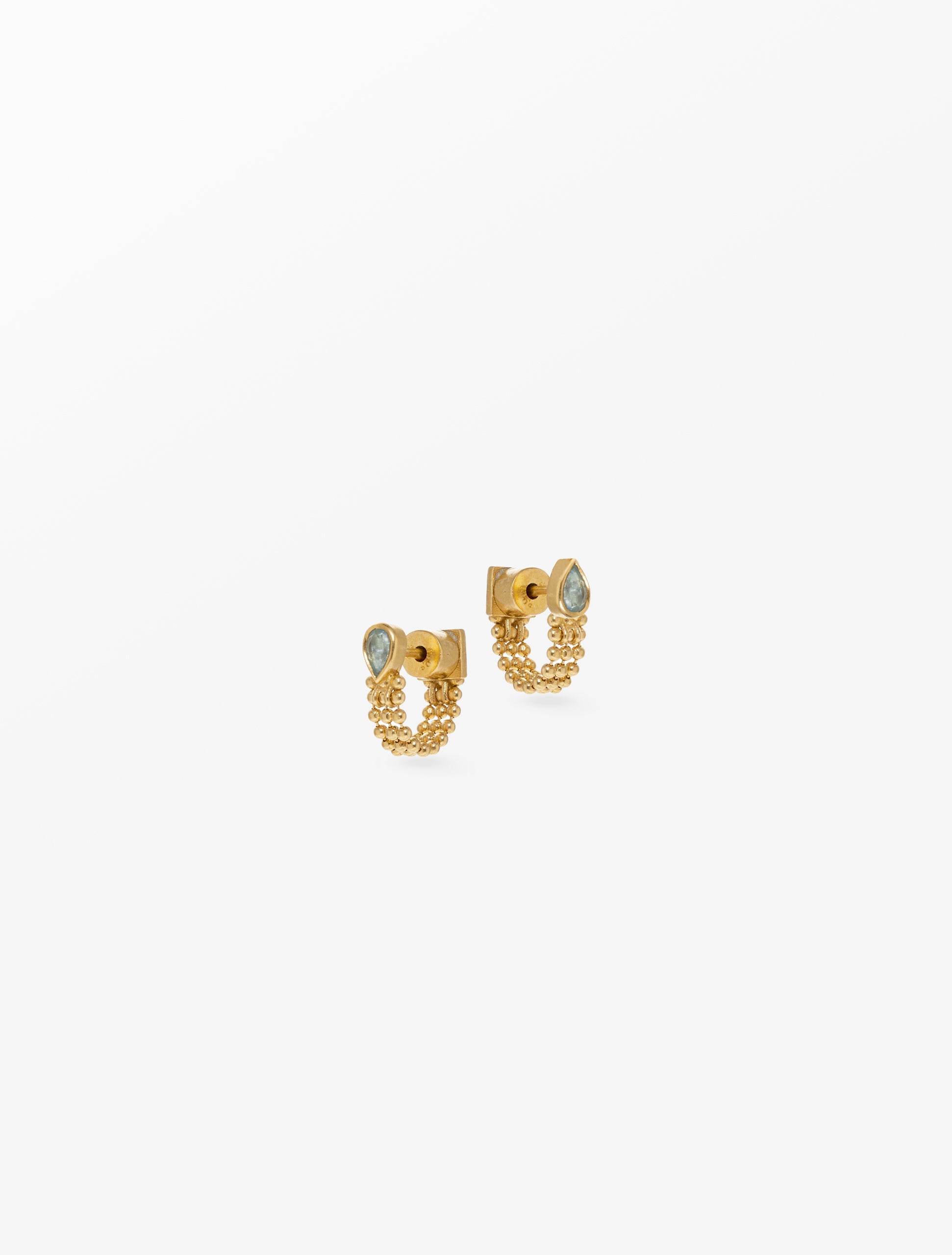 Blue Topaz Chain Hoops