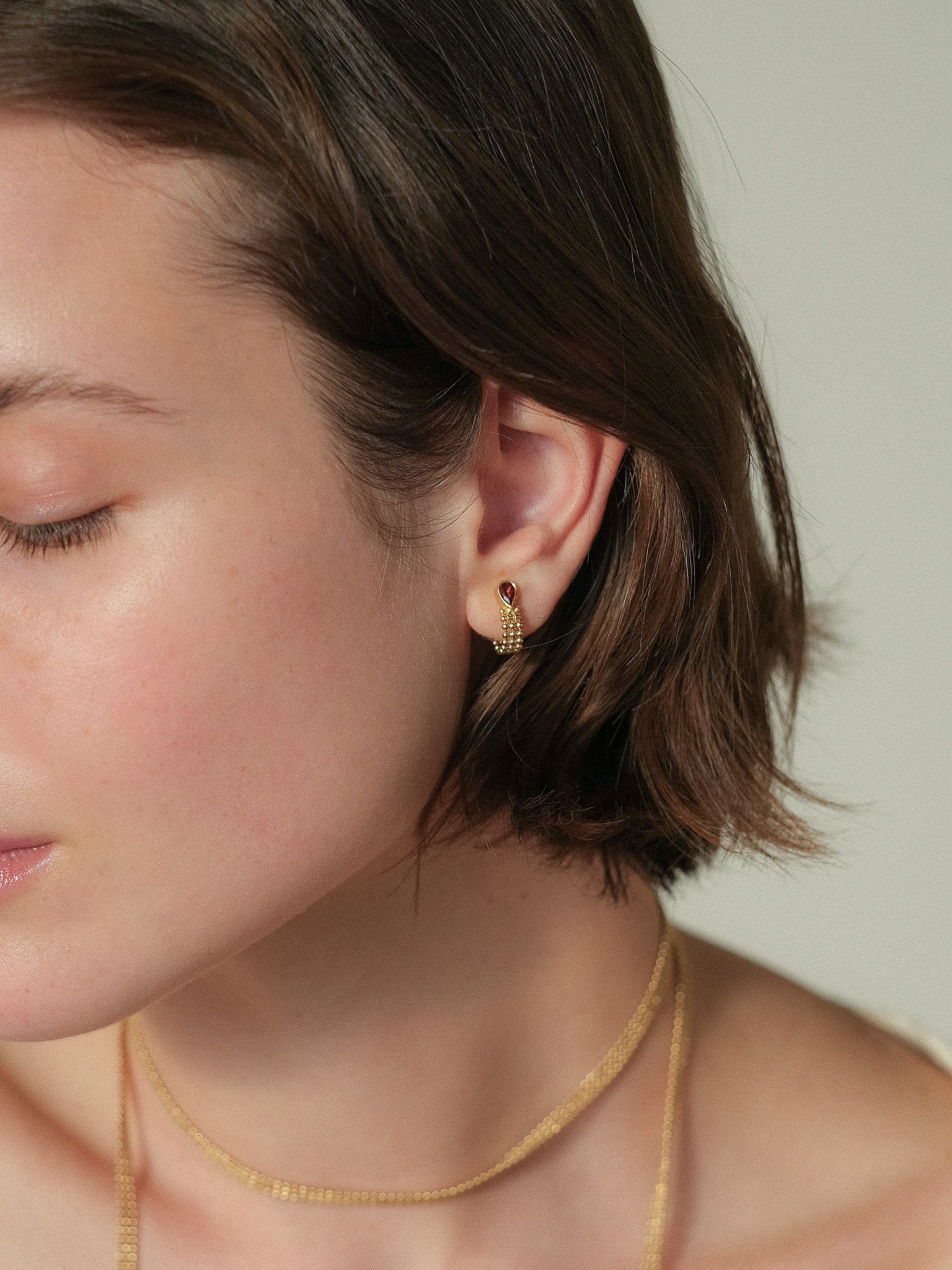 Garnet Chain Hoops
