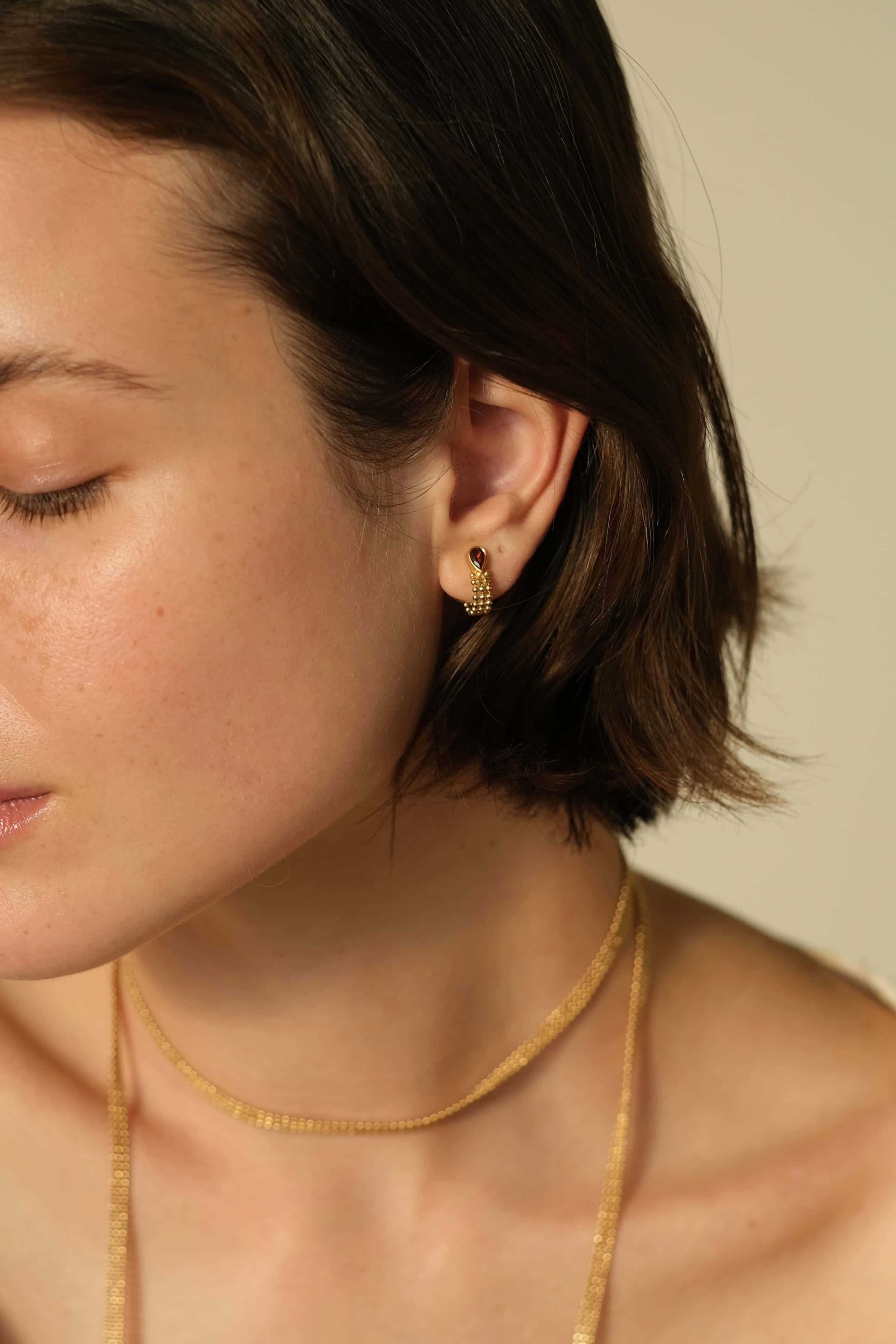 Garnet Chain Hoops