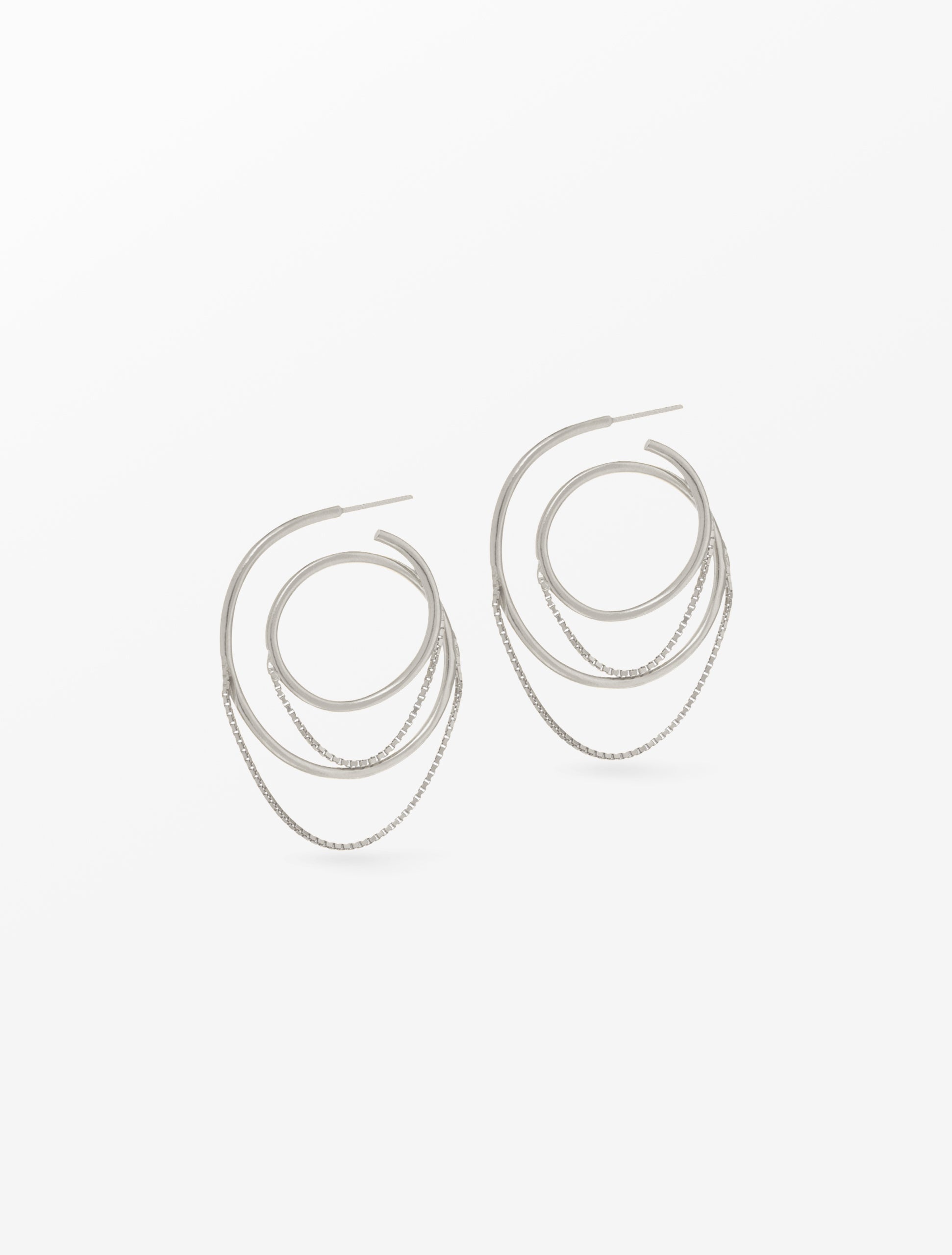 Spiral Hoops Large Silver