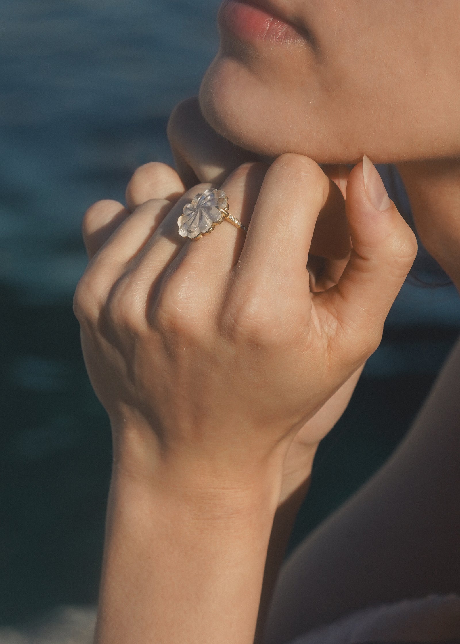 Sea Flower Ring Diamonds