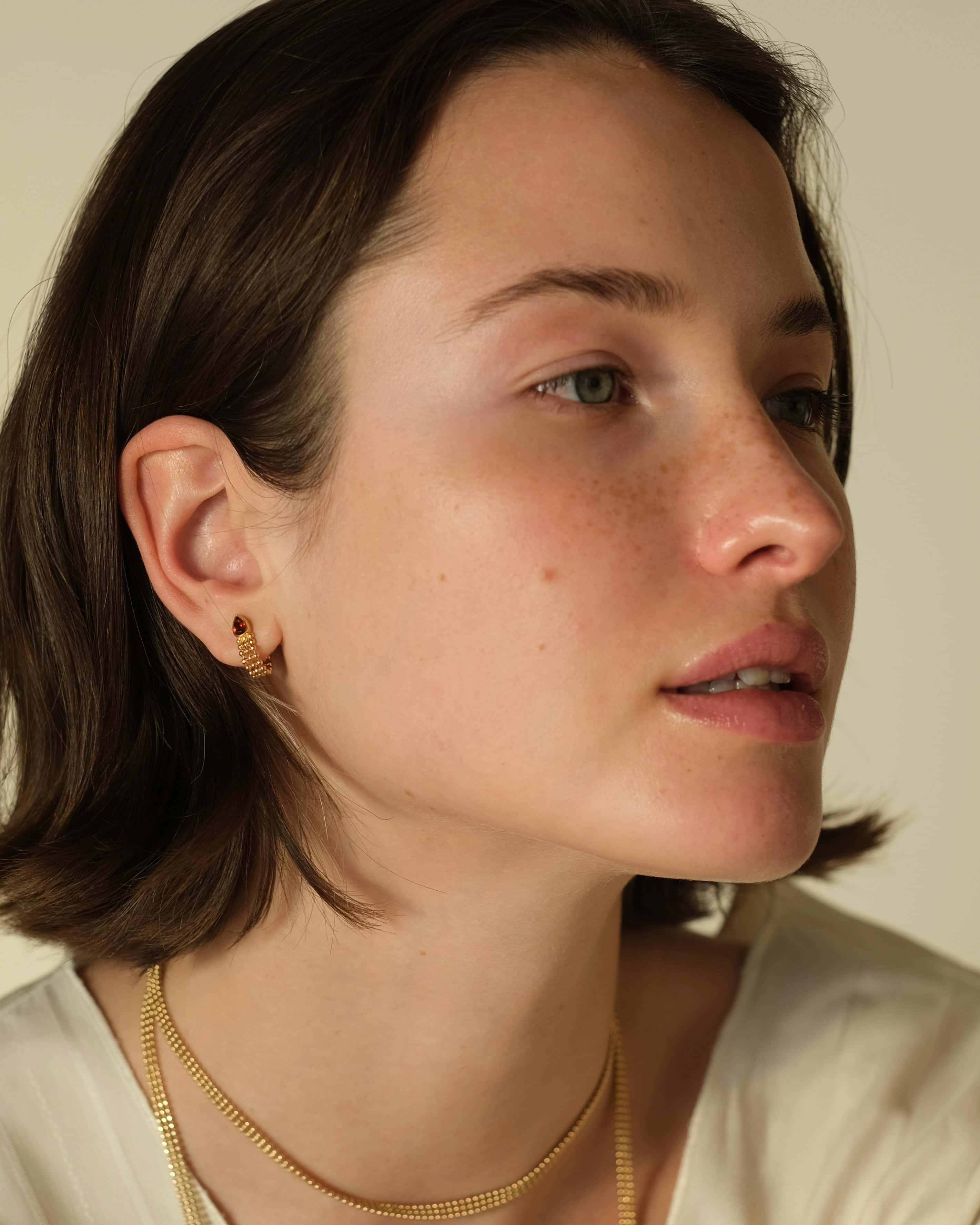 Garnet Chain Hoops