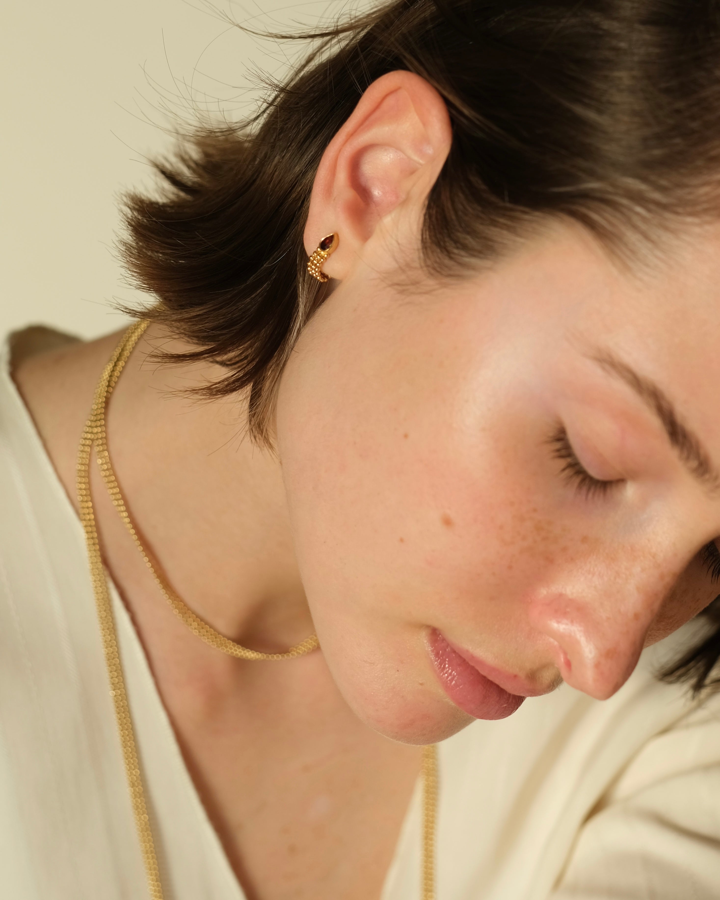 Garnet Chain Hoops